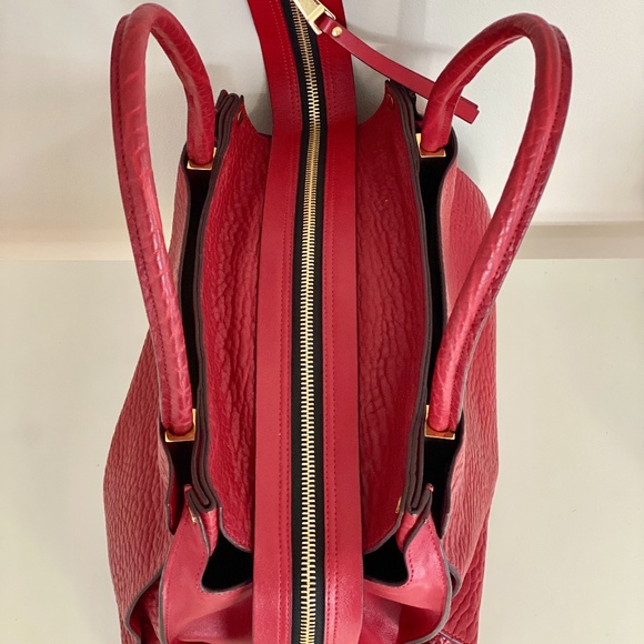 Chloe Dree RED Pebbled Leather Satchel Handbag - Picture 11 of 16